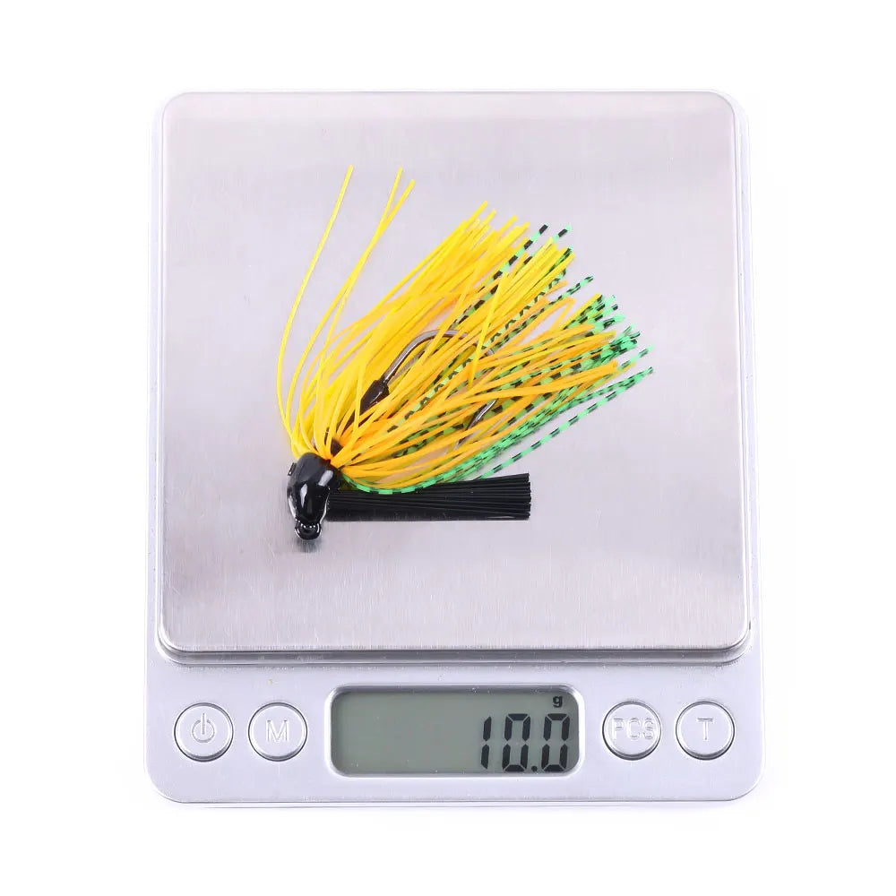 Hengjia 10g Weedless Skirted Bass Jig Finesse Flipping Jig Swim Jig Carp Freshwater Fishing Football Jig Fishing Tackle