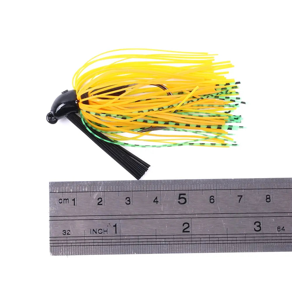 Hengjia 10g Weedless Skirted Bass Jig Finesse Flipping Jig Swim Jig Carp Freshwater Fishing Football Jig Fishing Tackle