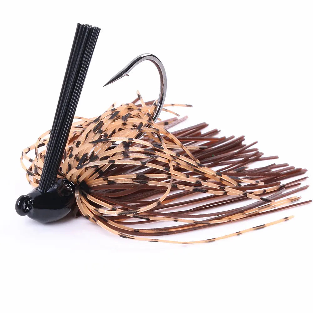 Hengjia 10g Weedless Skirted Bass Jig Finesse Flipping Jig Swim Jig Carp Freshwater Fishing Football Jig Fishing Tackle