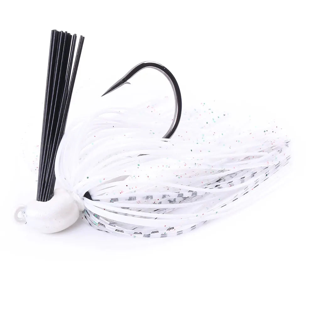 Hengjia 10g Weedless Skirted Bass Jig Finesse Flipping Jig Swim Jig Carp Freshwater Fishing Football Jig Fishing Tackle