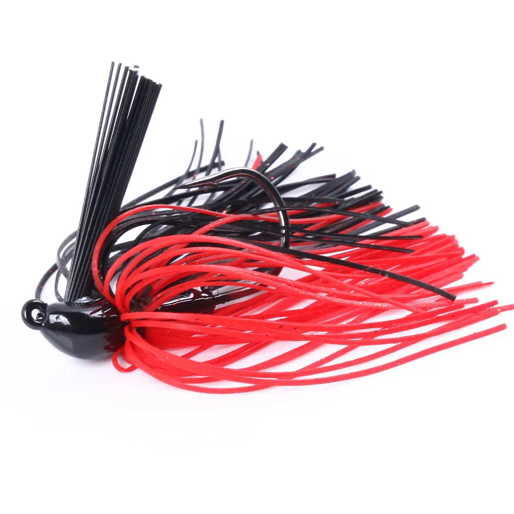 Hengjia 10g Weedless Skirted Bass Jig Finesse Flipping Jig Swim Jig Carp Freshwater Fishing Football Jig Fishing Tackle