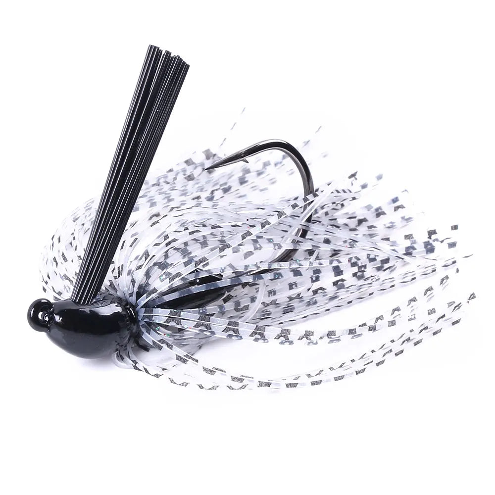 Hengjia 10g Weedless Skirted Bass Jig Finesse Flipping Jig Swim Jig Carp Freshwater Fishing Football Jig Fishing Tackle