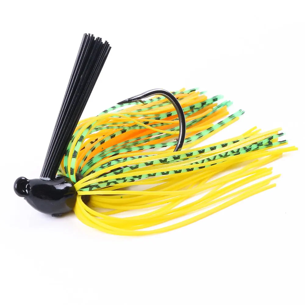 Hengjia 10g Weedless Skirted Bass Jig Finesse Flipping Jig Swim Jig Carp Freshwater Fishing Football Jig Fishing Tackle
