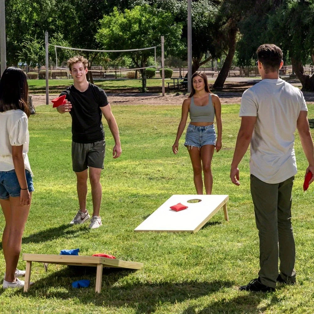 16 Cornhole Bean Bags for Tossing (4.7'' x 4.7'') Durable Nylon All-Weather Game Includes 15 Bean Bags and a Carry Bag