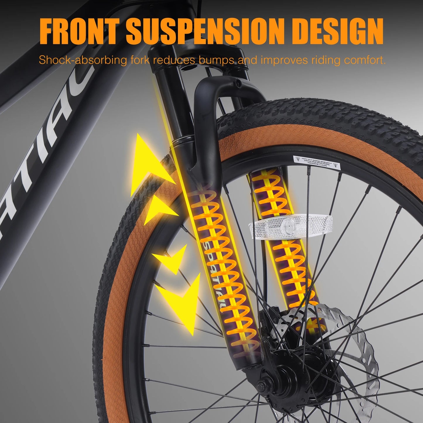 Spatial 24'' Mountain Bike 21-Speed MTB with Disc Brake And Front Suspension For Teens Students Commuter And Off-Road Bicycle