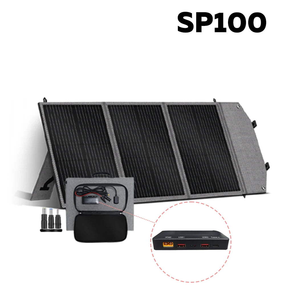 CTOLITY 400W 200W 100W Portable Solar Panel, Foldable Solar Power System for Solar Generator, Camping, RV Travel, 23% High Effic
