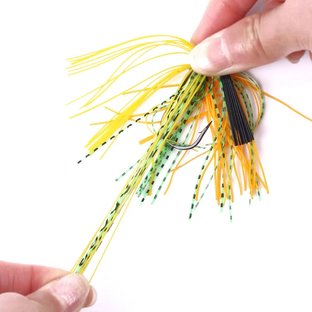 Hengjia 10g Weedless Skirted Bass Jig Finesse Flipping Jig Swim Jig Carp Freshwater Fishing Football Jig Fishing Tackle