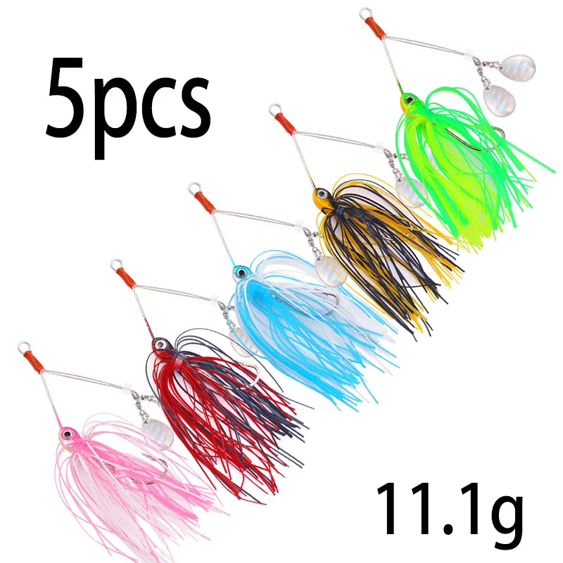 Hengjia 10g Weedless Skirted Bass Jig Finesse Flipping Jig Swim Jig Carp Freshwater Fishing Football Jig Fishing Tackle