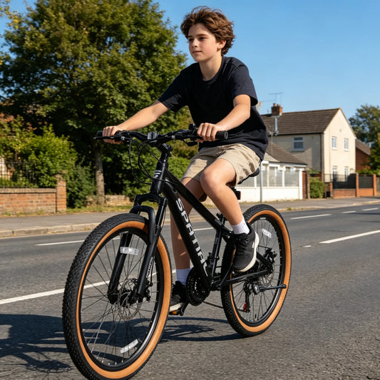 Spatial 24'' Mountain Bike 21-Speed MTB with Disc Brake And Front Suspension For Teens Students Commuter And Off-Road Bicycle