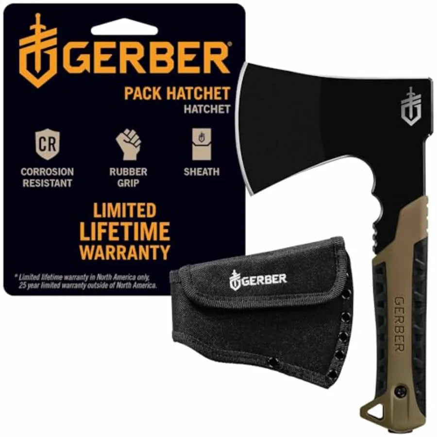 Gear Pack Hatchet with 3.5 Steel Blade and Full Tang Design Ideal for Survival Bushcraft and Camping Adventures Features Mounta