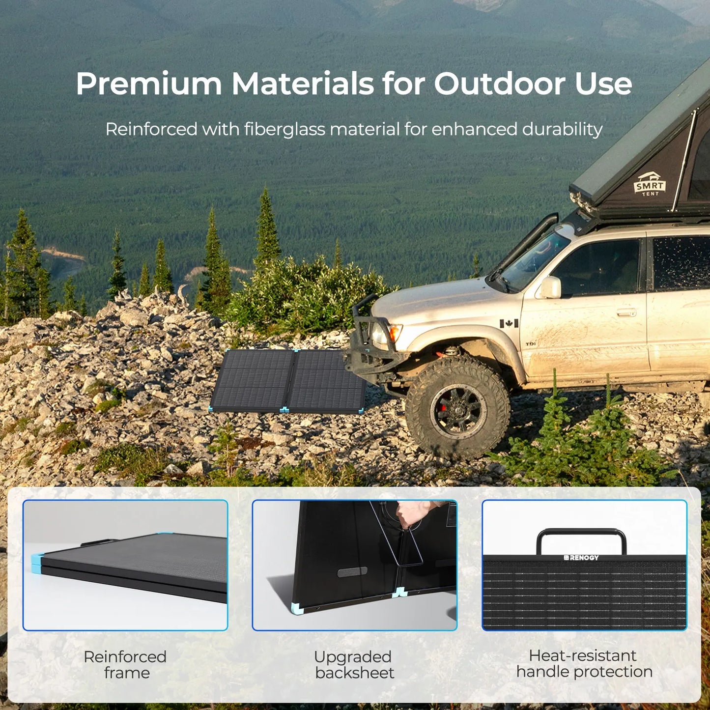 Renogy 100W Portable Solar Panel Suitcase, 25% Efficient N-Type Foldable Solar Charger with Kickstands for Power Stations, RV Camping & Off-Grid Backup