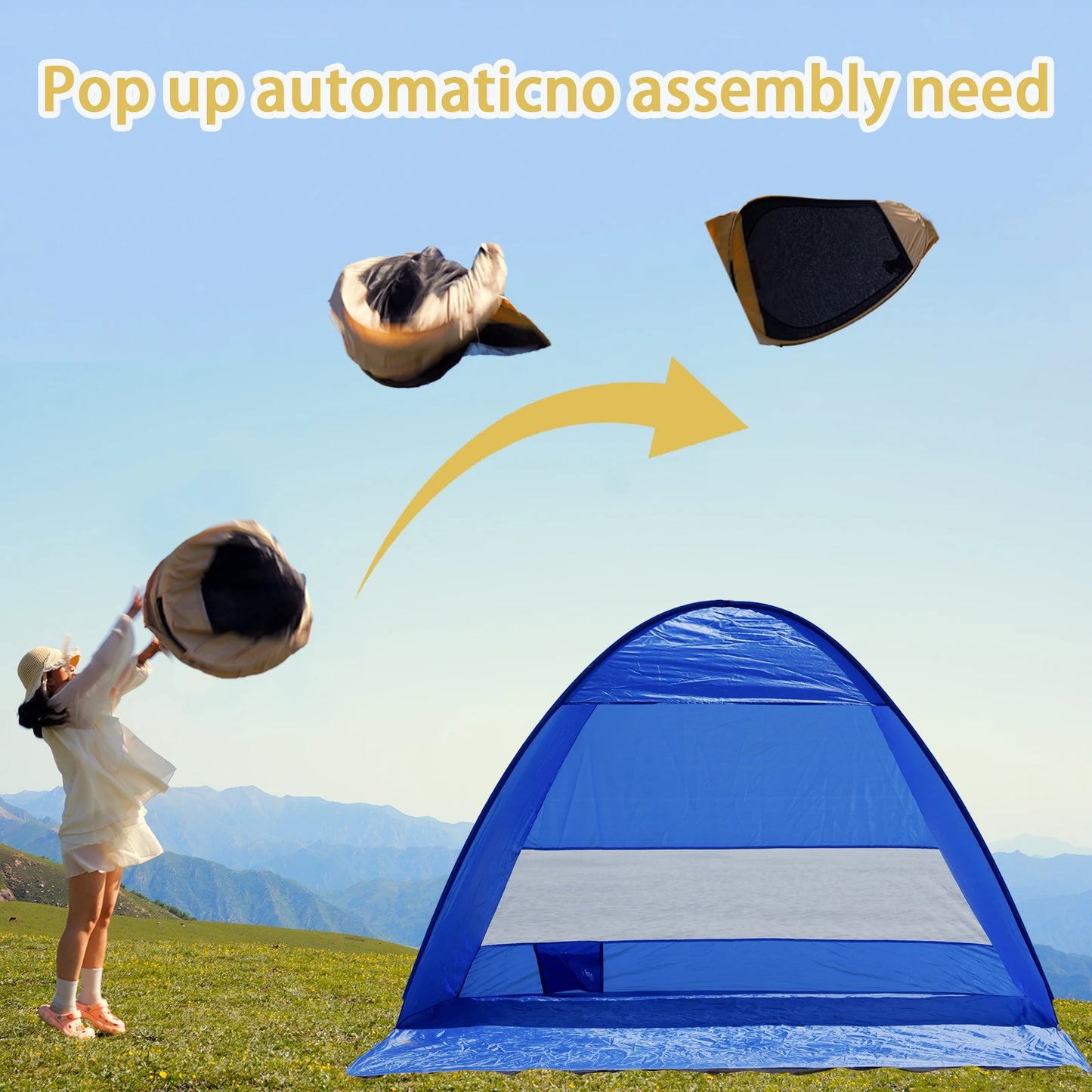 Pop-up Beach Tent, With Handbag - Compact Folding Design, Suitable for Outdoor Camping, Picnicking, and Travel