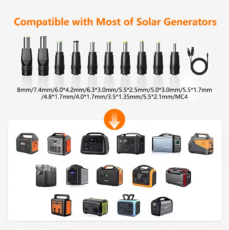200W Portable Solar Panel 100W IP68 Waterproof Foldable Solar Panel Power Supply Backup Solar Charger Power Station RV Camping