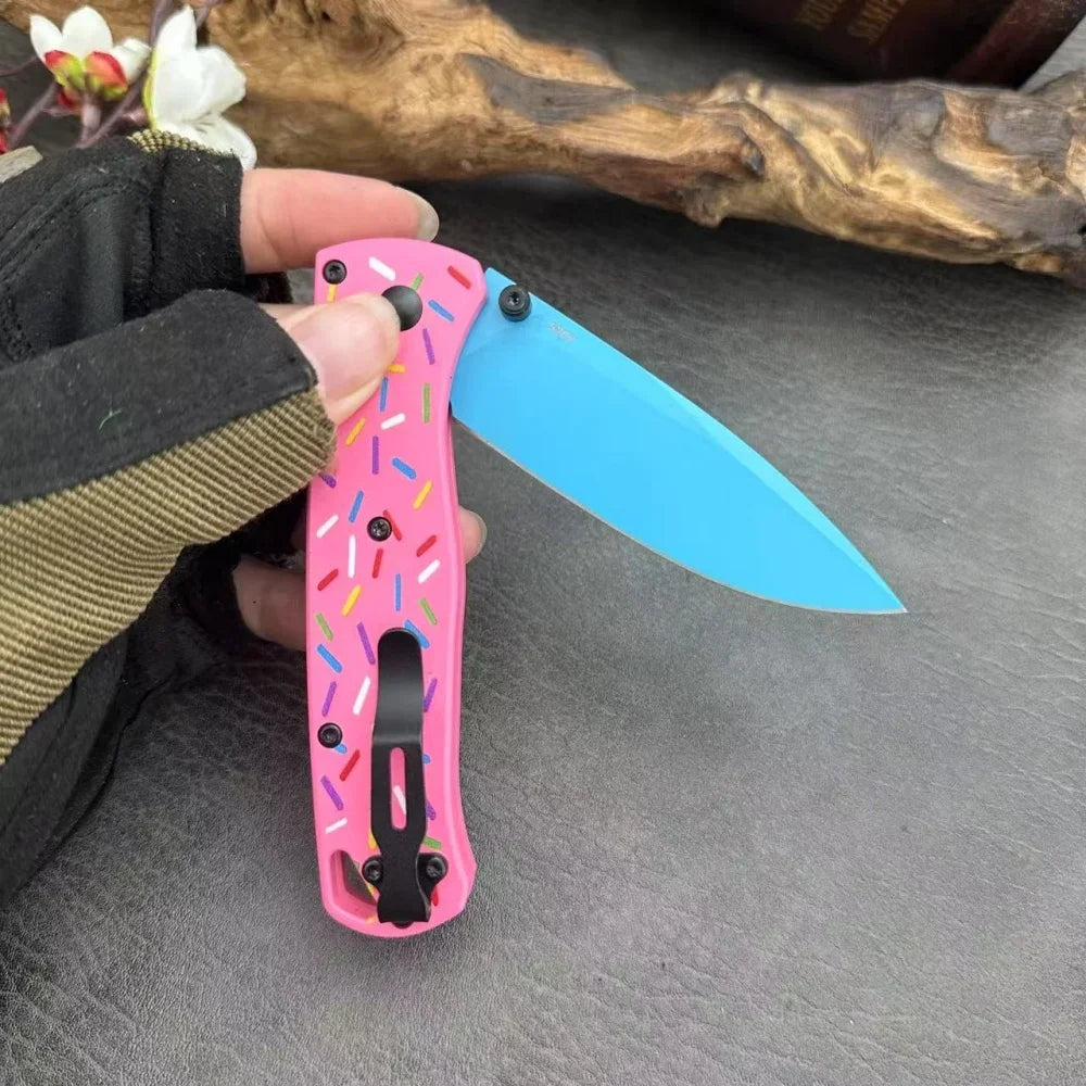 Wilderness Fishing Survival Pocket Knife EDC Multi-functional Cutting Knife Meat Slicer BM 535 Folding Knife G10 Handle D2 Blade