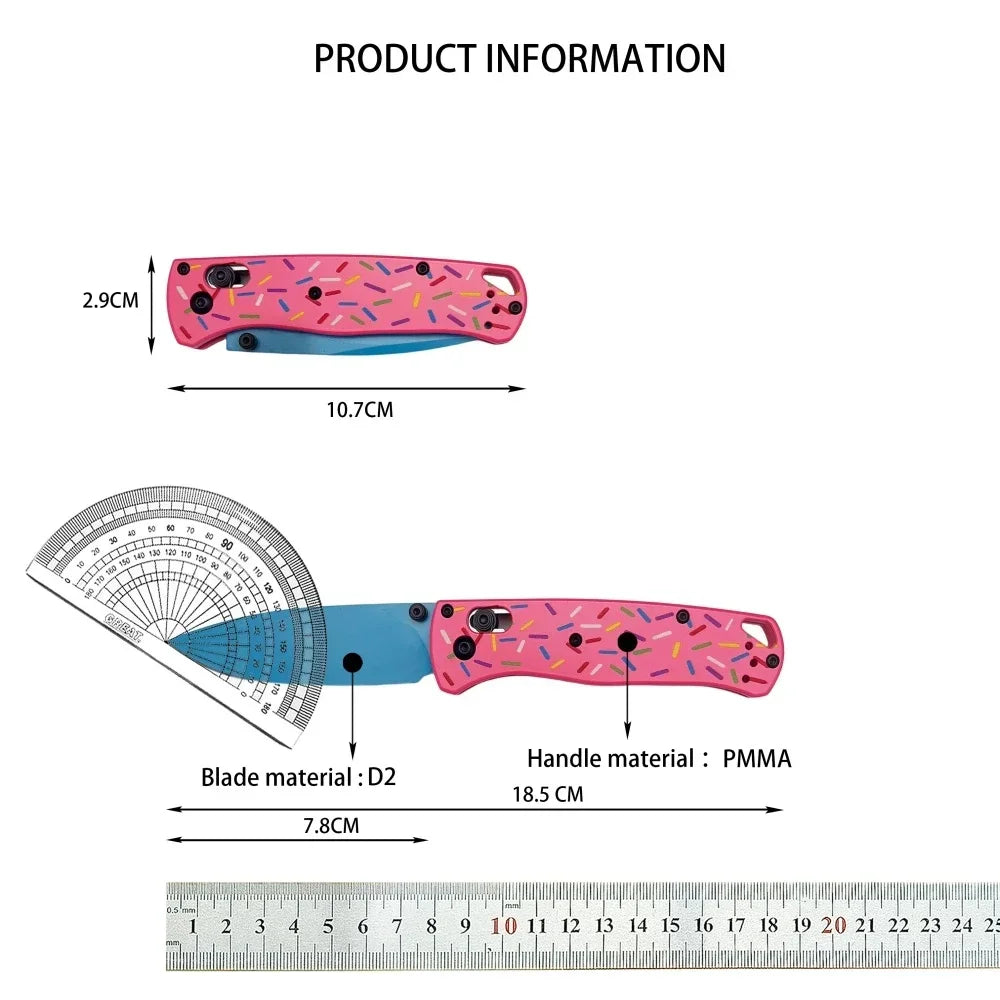 Wilderness Fishing Survival Pocket Knife EDC Multi-functional Cutting Knife Meat Slicer BM 535 Folding Knife G10 Handle D2 Blade