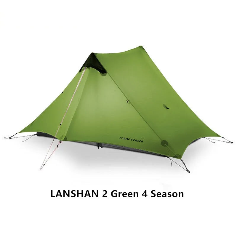 2021 New Version FLAME'S CREED LanShan 2 Person Oudoor Ultralight Camping Tent 3 Season Professional 15D Silnylon Rodless Tent