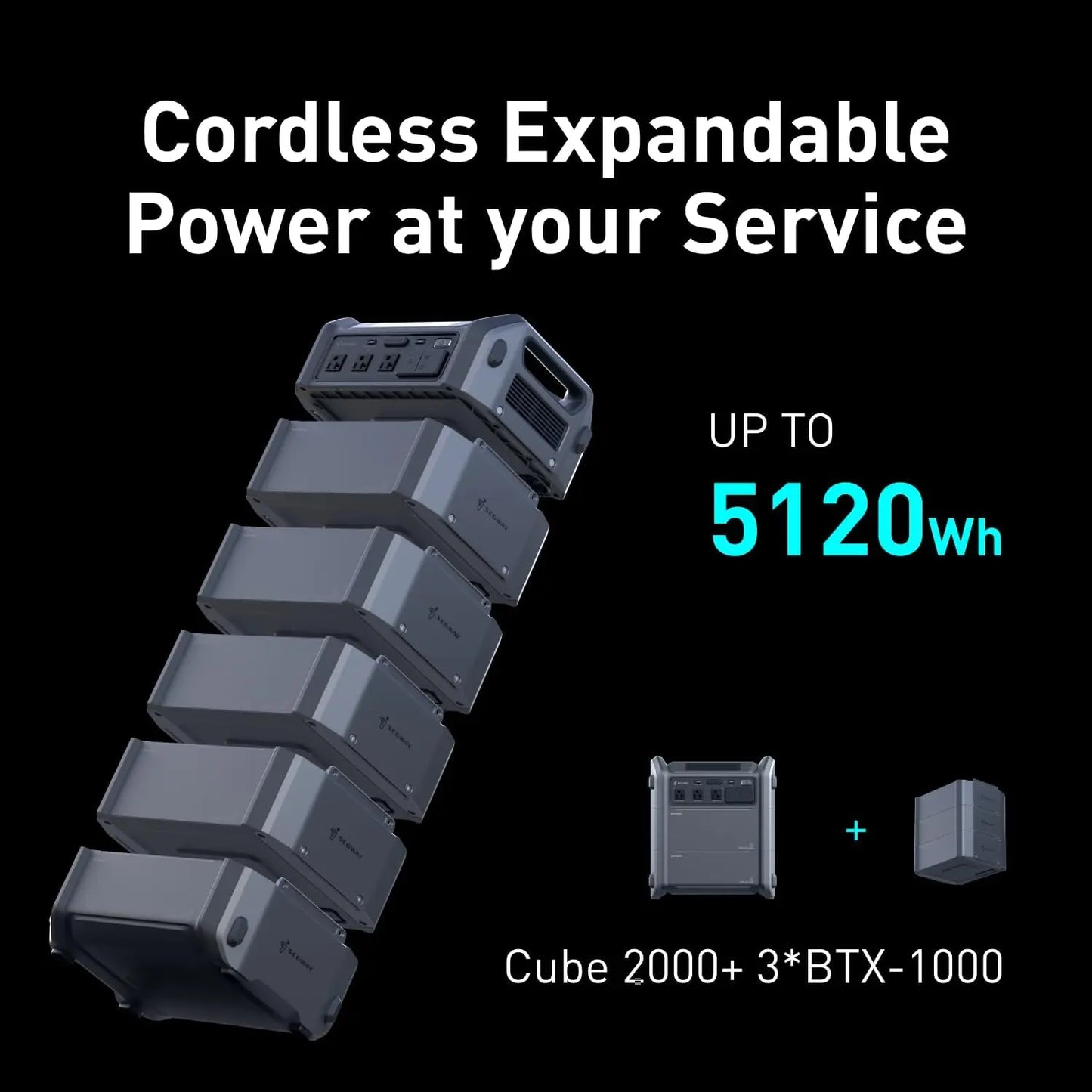 Compact 2048Wh LiFePO4 Solar Generator 2200W AC Expandable 5kWh Off Grid Camping Home Backup Power