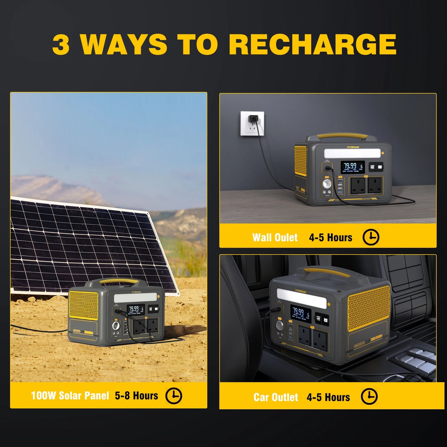 VTOMAN JUMP 600X Power Stations 299Wh LiFeP04 Battery Emergency Backup High-power Power Supply Camping Equipment Generator