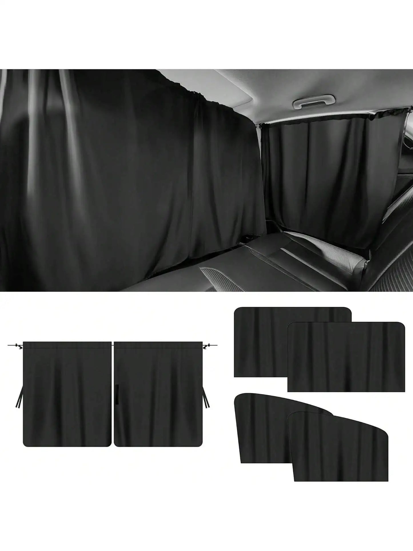 4pcs Car Window Sunshade Kits, Car Privacy Window Coverings Used To Block Light And Protect Privacy, Universal Car Sunshades For Infants, Interior Accessories And Furnishings For Car Travel And Camping