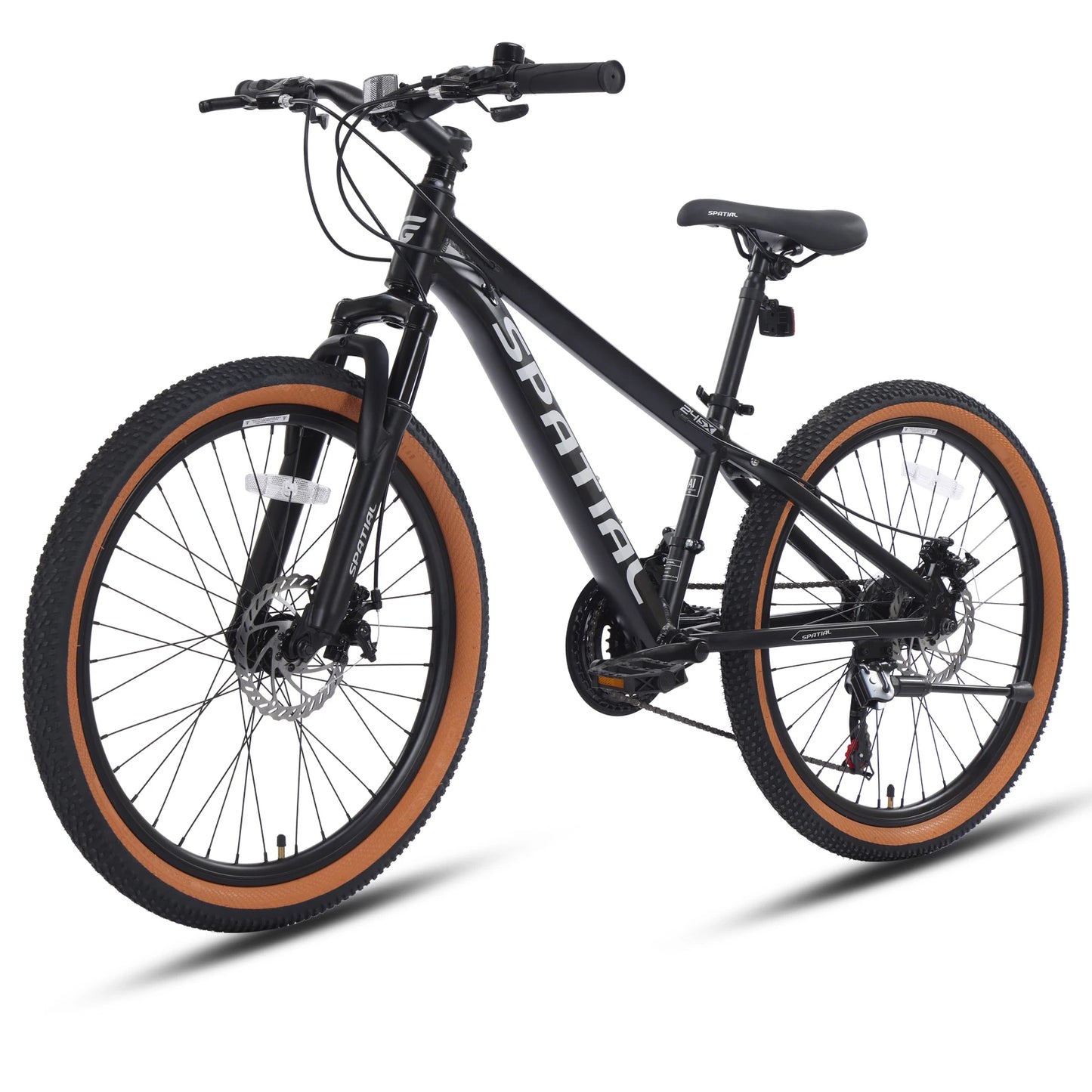 Spatial 24'' Mountain Bike 21-Speed MTB with Disc Brake And Front Suspension For Teens Students Commuter And Off-Road Bicycle