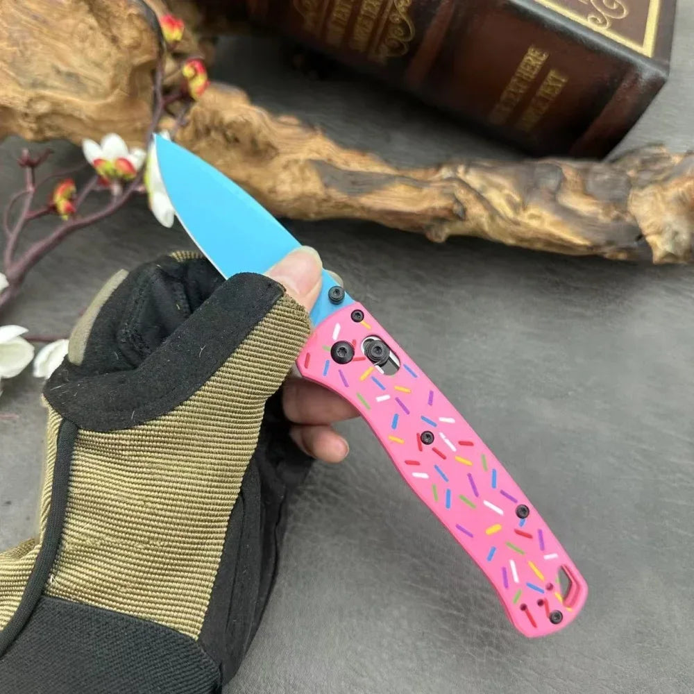 Wilderness Fishing Survival Pocket Knife EDC Multi-functional Cutting Knife Meat Slicer BM 535 Folding Knife G10 Handle D2 Blade