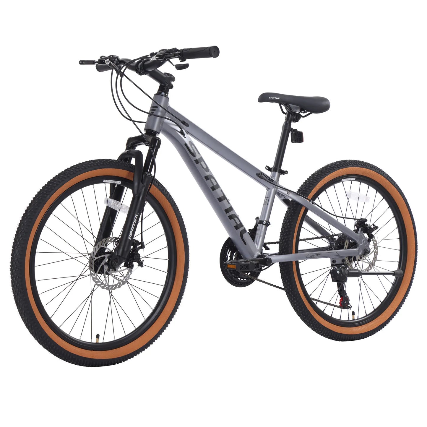 Spatial 24'' Mountain Bike 21-Speed MTB with Disc Brake And Front Suspension For Teens Students Commuter And Off-Road Bicycle