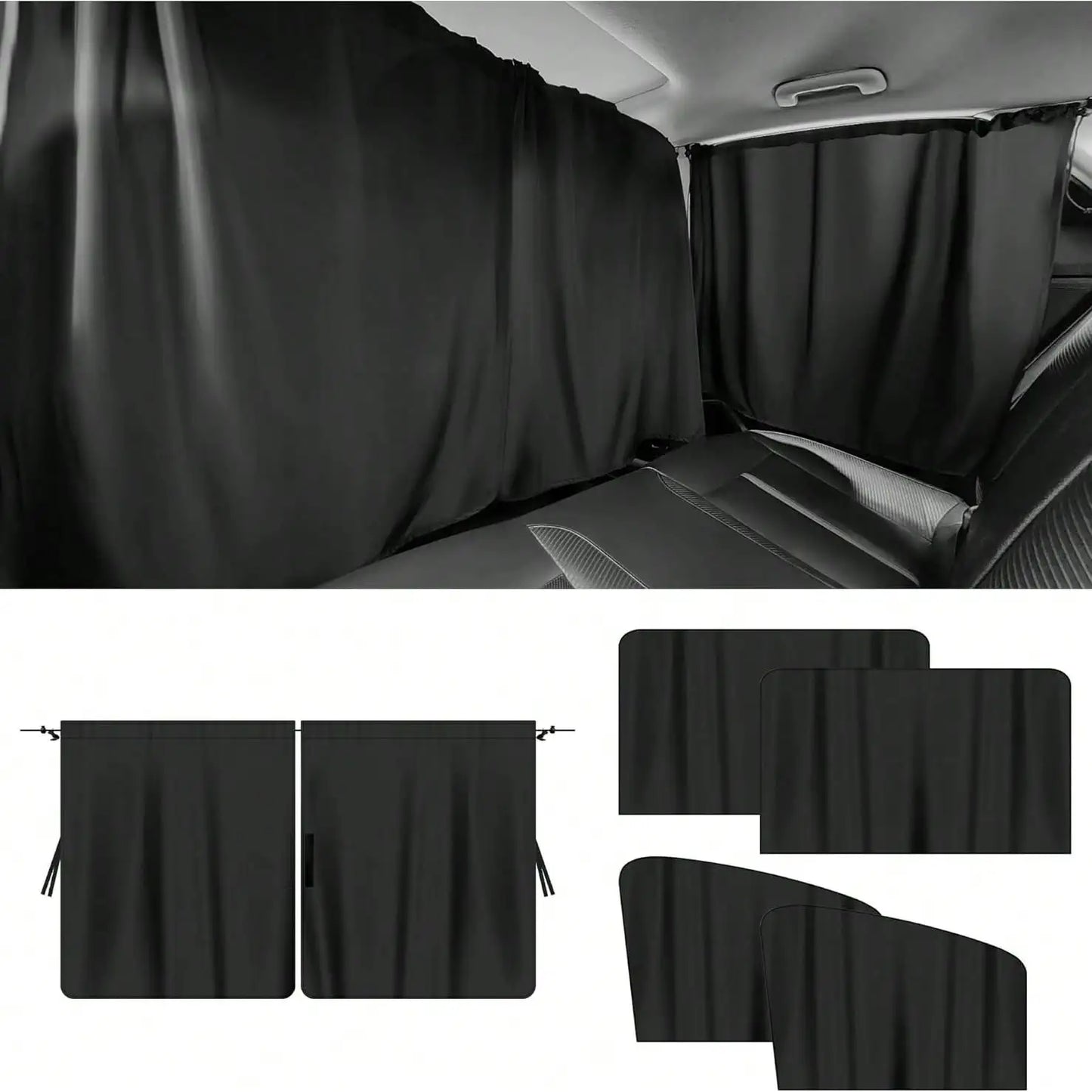 4pcs Car Window Sunshade Kits, Car Privacy Window Coverings Used To Block Light And Protect Privacy, Universal Car Sunshades For Infants, Interior Accessories And Furnishings For Car Travel And Camping