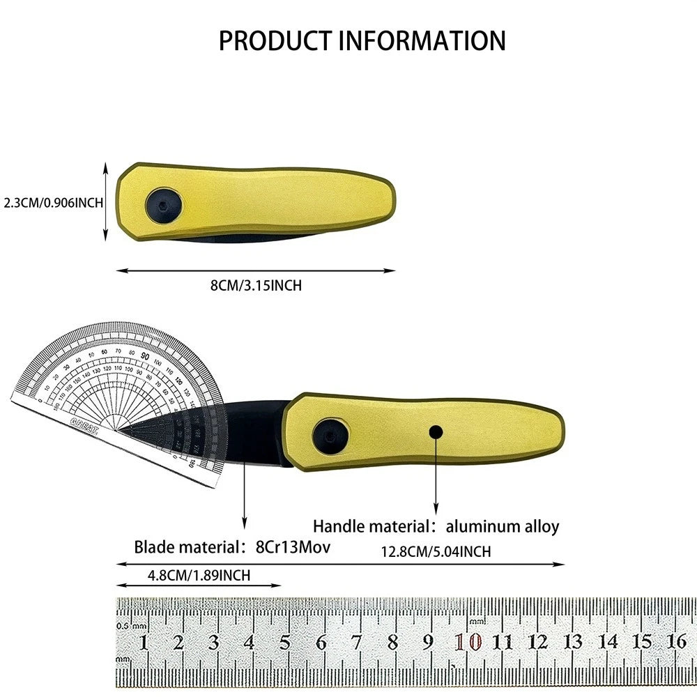 Portable Folding Knife Everyday Hiking Travel 8Cr13MoV Blade Aluminum Alloy Handle Outdoor Camping Hiking Mountaineering Tool