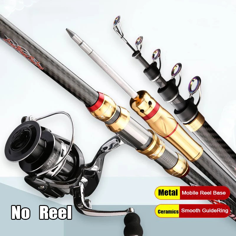 Telescopic Surf Spinning Rod 2.1/2.4/2.7/3.6/3.9/4.2/4.5m Power80-200g 36T Carbon Travel Surfcasting Shore Casting Fishing Pole