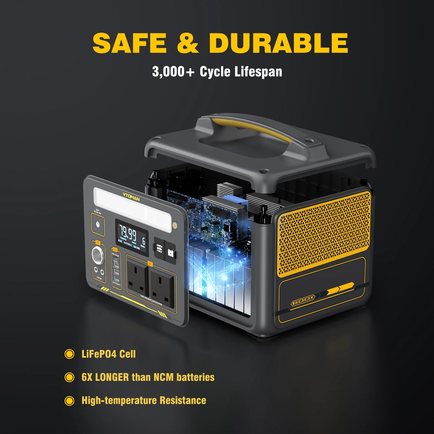 VTOMAN JUMP 600X Power Stations 299Wh LiFeP04 Battery Emergency Backup High-power Power Supply Camping Equipment Generator
