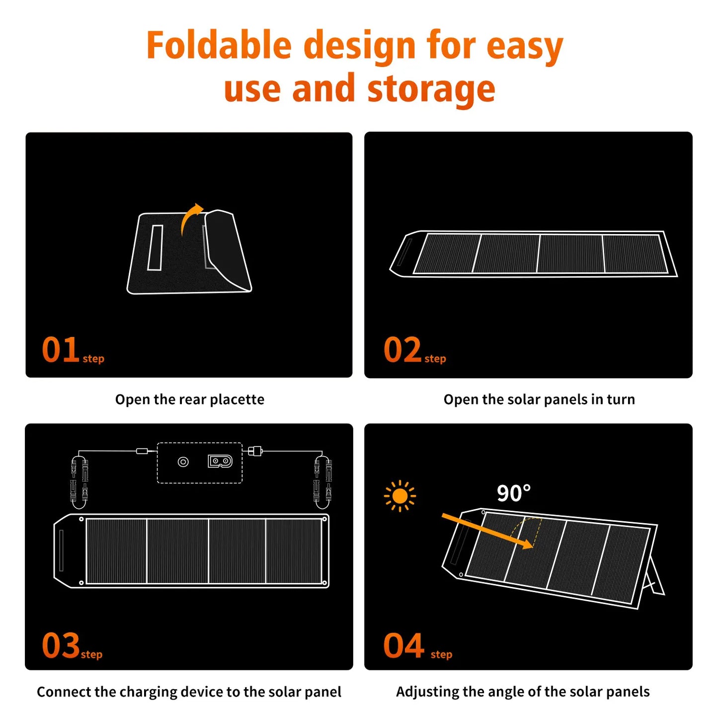 LVYUAN Foldable Solar Panel 120W 200W 300W 400W Portable Solar Charger with Monocrystalline Cells MC4 Connector High Efficiency Solar Panel for Portable Power Station RV Camping Outdoor Off Grid Battery Charging