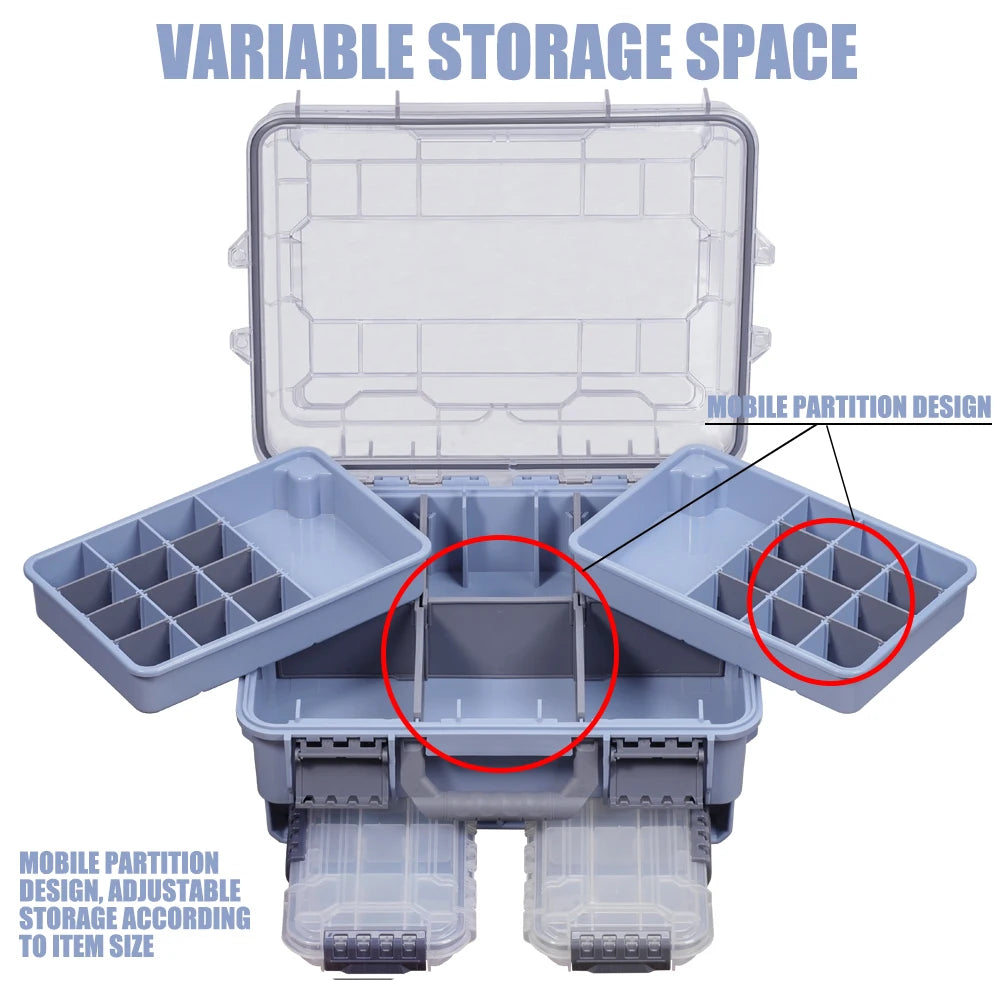 SAMOLLA Fishing Tackle Box Large Capacity Portable Multi-functional Waterproof Bait Accessories Outdoor Camping Storage Box