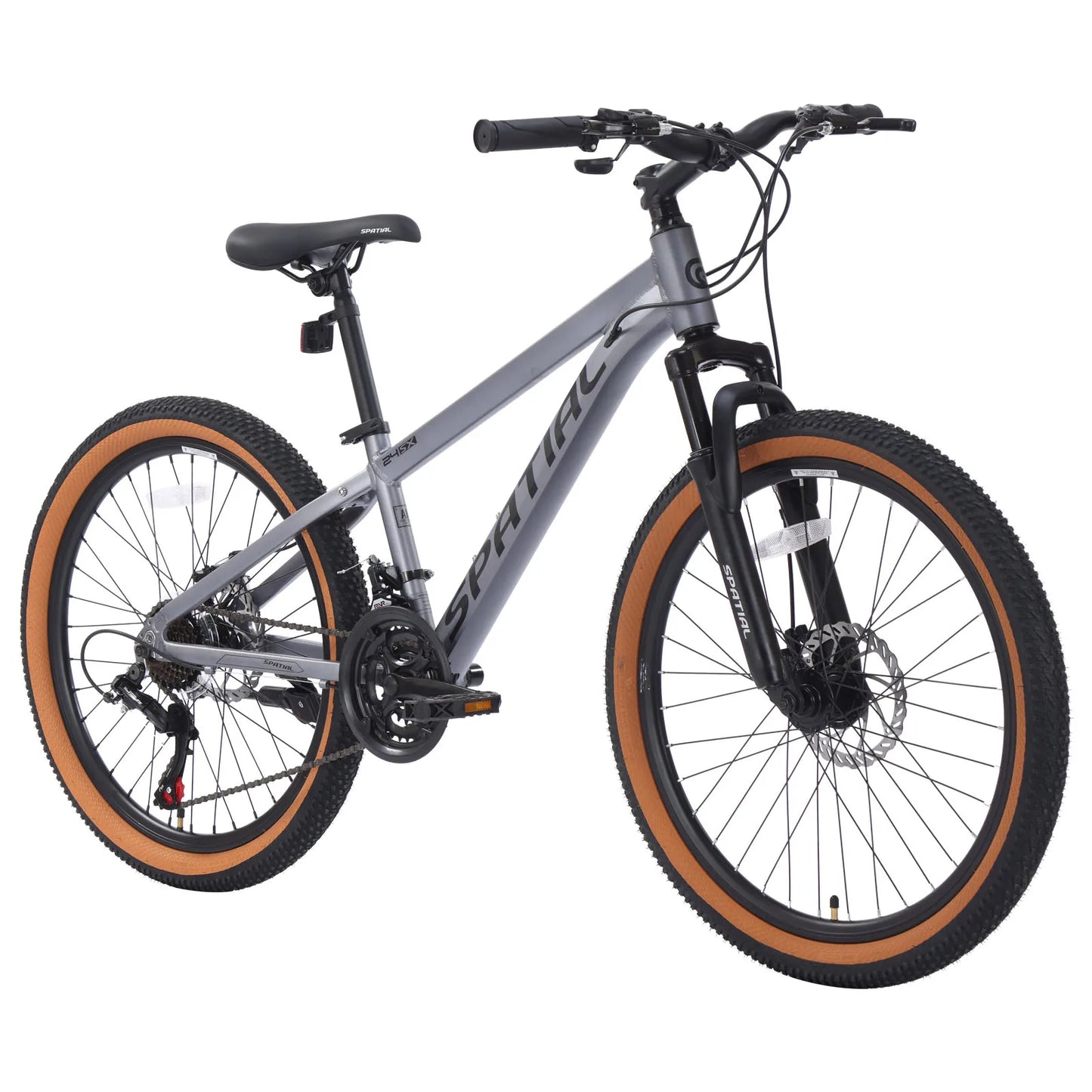 Spatial 24'' Mountain Bike 21-Speed MTB with Disc Brake And Front Suspension For Teens Students Commuter And Off-Road Bicycle