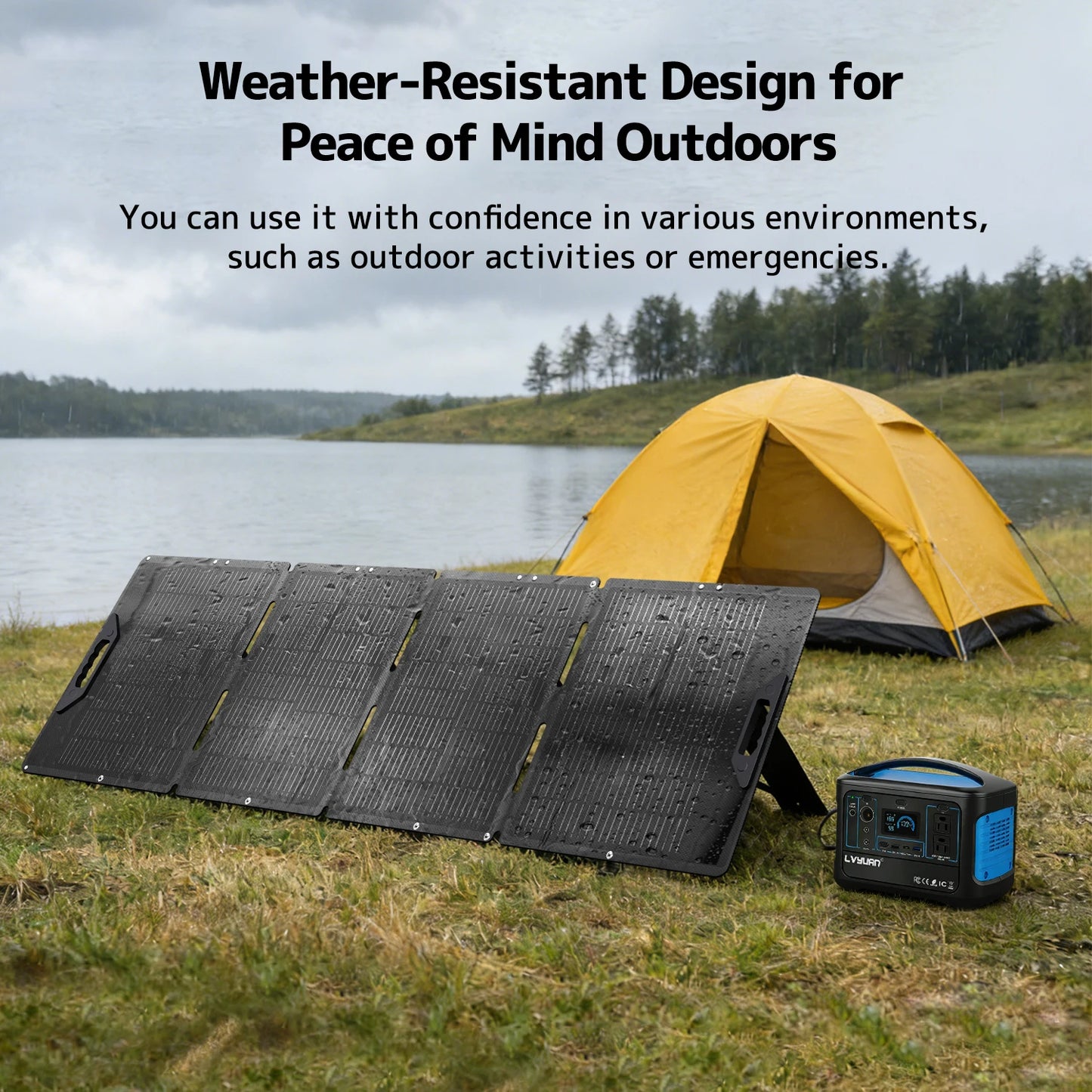 LVYUAN Foldable Solar Panel 30W 100W 200W 300W 400W Portable Monocrystalline ETFE Solar Charger 22.5% High Efficiency with MC4 DC5521 Output for Power Station Solar Generator RV Camping Outdoor Travel Emergency Backup Off-Gri