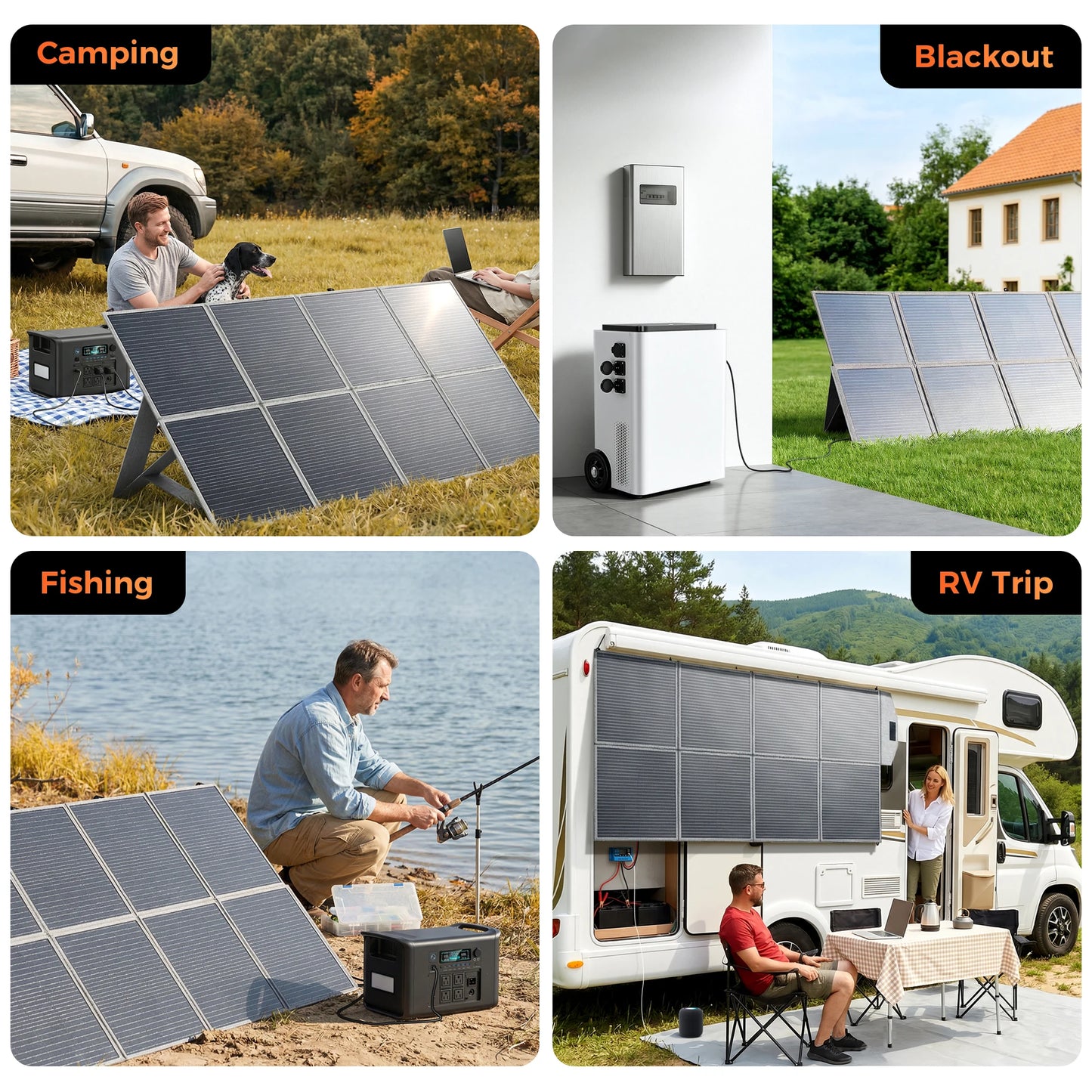 CTOLITY 400W 200W 100W Portable Solar Panel, Foldable Solar Power System for Solar Generator, Camping, RV Travel, 23% High Effic