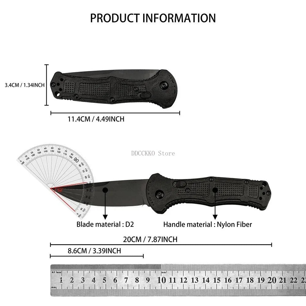 Small Outdoor Pocket Folding Knife 3.39-inch D2 Blade Nylon Handle Suitable for Everyday Use Camping Hiking Adventure Practical Tool