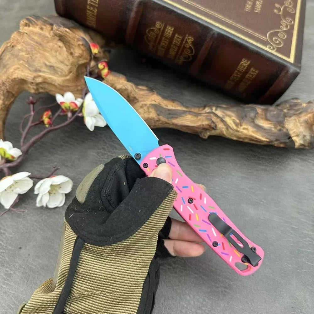 Wilderness Fishing Survival Pocket Knife EDC Multi-functional Cutting Knife Meat Slicer BM 535 Folding Knife G10 Handle D2 Blade